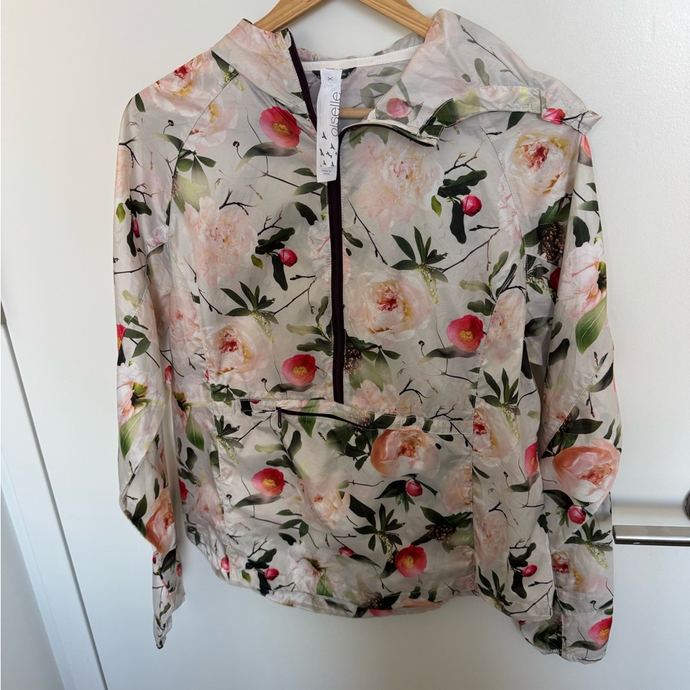 Oiselle Floral Quarter Zip-Up Jacket